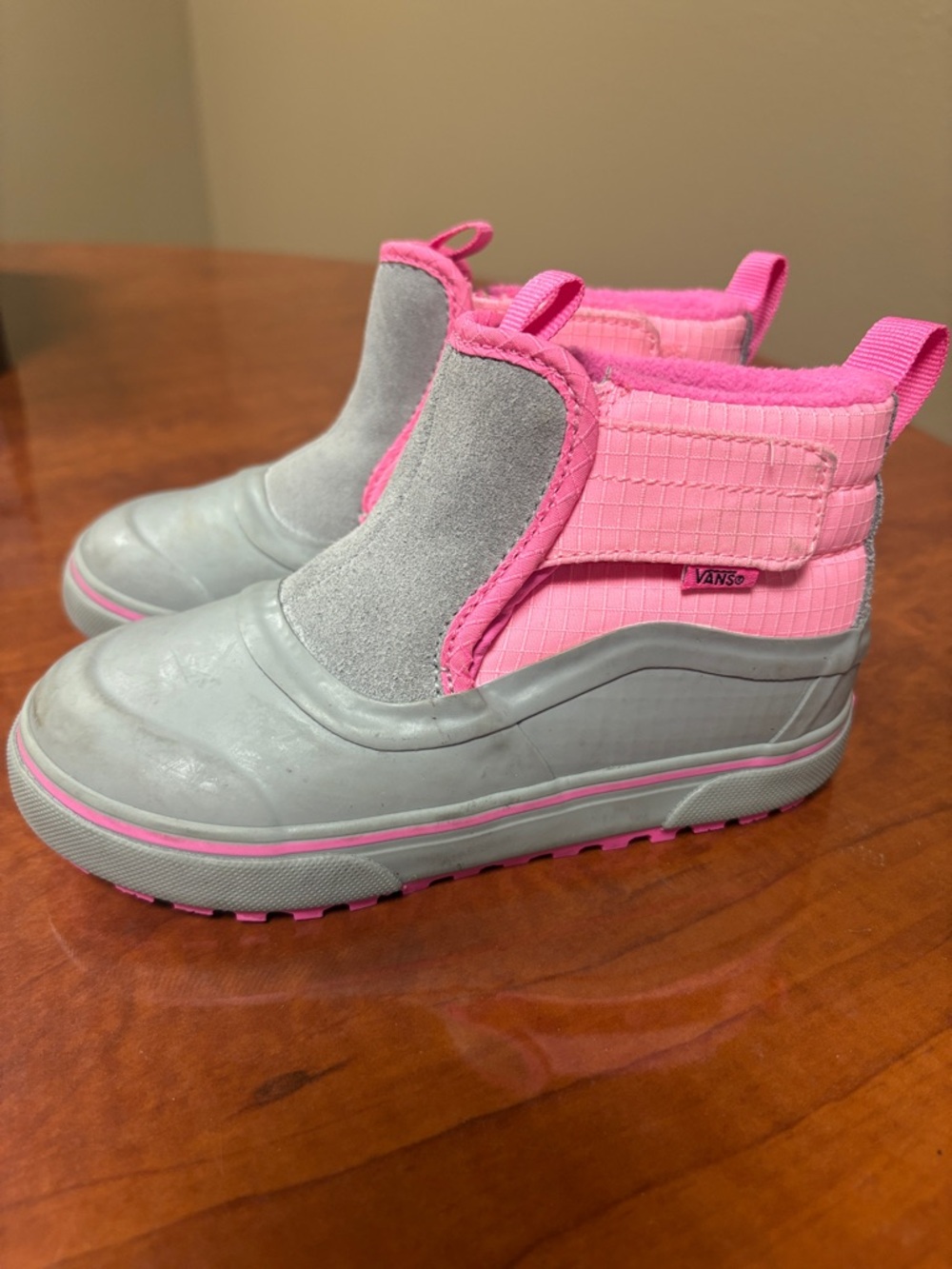 Vans Kids Pink and Gray Waterproof Snow Boots